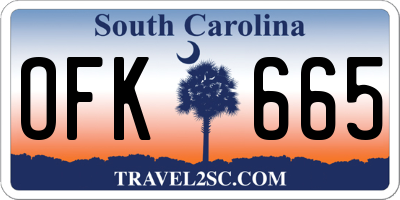 SC license plate OFK665