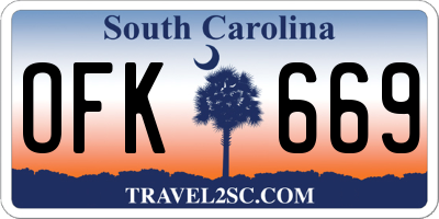 SC license plate OFK669