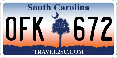 SC license plate OFK672