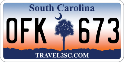 SC license plate OFK673