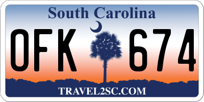 SC license plate OFK674