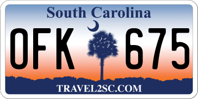 SC license plate OFK675
