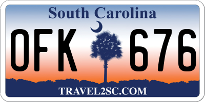 SC license plate OFK676