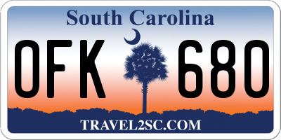 SC license plate OFK680