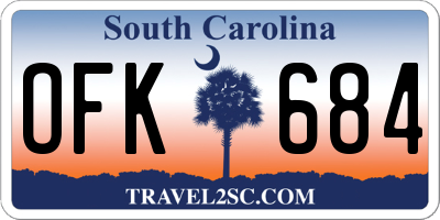 SC license plate OFK684