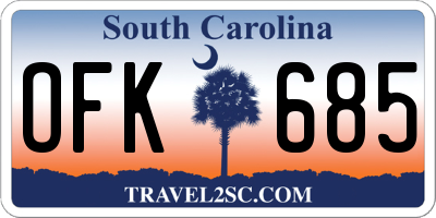 SC license plate OFK685