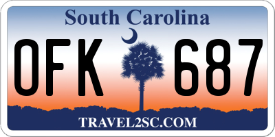 SC license plate OFK687