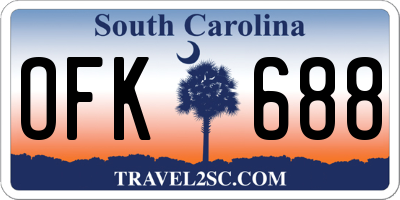 SC license plate OFK688