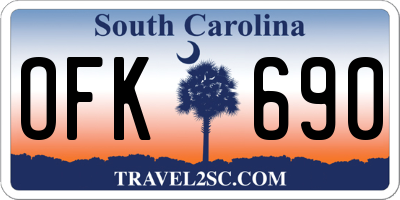 SC license plate OFK690