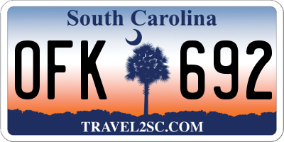 SC license plate OFK692