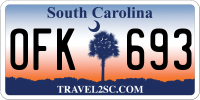SC license plate OFK693