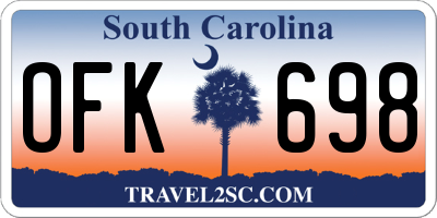 SC license plate OFK698