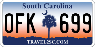 SC license plate OFK699