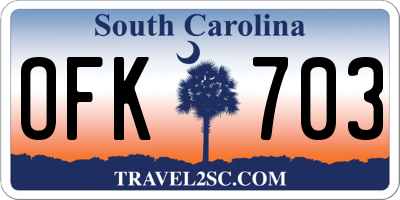 SC license plate OFK703