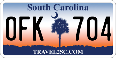 SC license plate OFK704