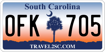 SC license plate OFK705