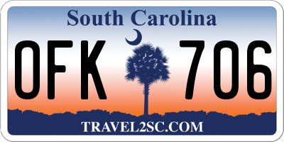 SC license plate OFK706