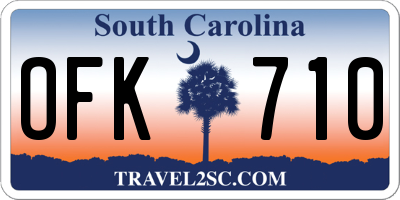 SC license plate OFK710