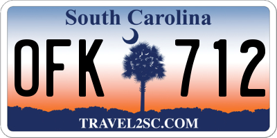 SC license plate OFK712