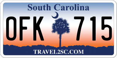 SC license plate OFK715