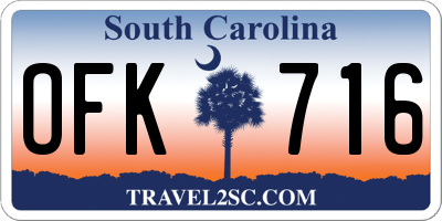 SC license plate OFK716
