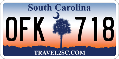 SC license plate OFK718