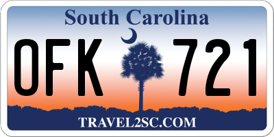 SC license plate OFK721