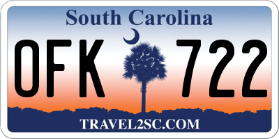 SC license plate OFK722