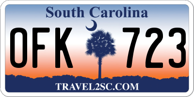 SC license plate OFK723