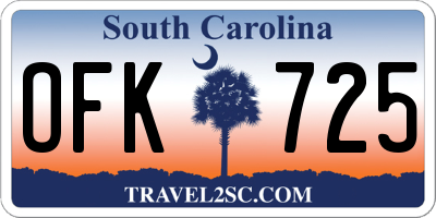 SC license plate OFK725