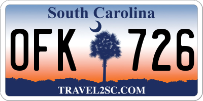 SC license plate OFK726