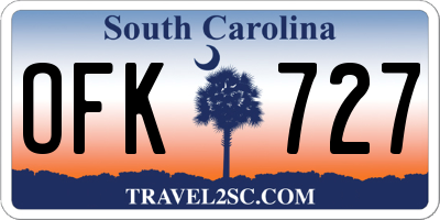 SC license plate OFK727