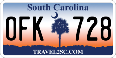 SC license plate OFK728