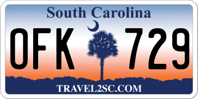 SC license plate OFK729
