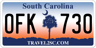 SC license plate OFK730