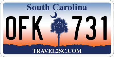 SC license plate OFK731