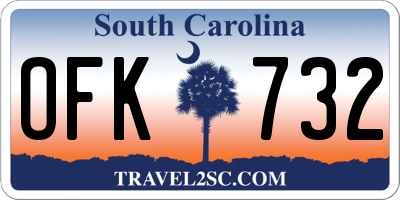 SC license plate OFK732