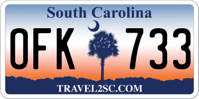 SC license plate OFK733