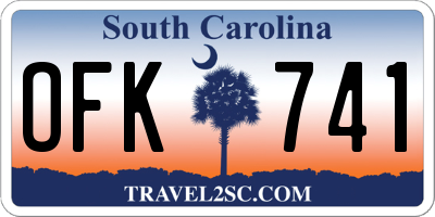 SC license plate OFK741