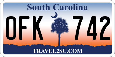 SC license plate OFK742