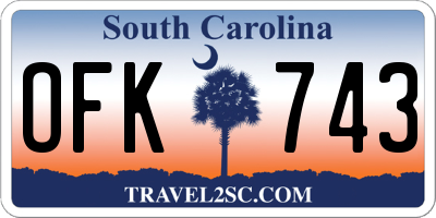 SC license plate OFK743