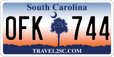SC license plate OFK744