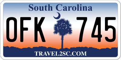 SC license plate OFK745