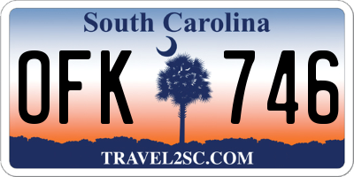 SC license plate OFK746