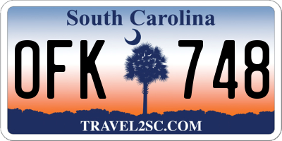 SC license plate OFK748