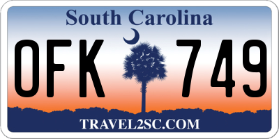 SC license plate OFK749