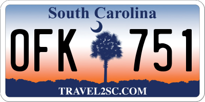 SC license plate OFK751