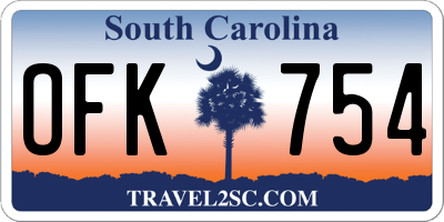 SC license plate OFK754
