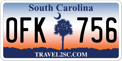 SC license plate OFK756