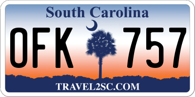 SC license plate OFK757